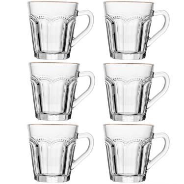 Imagem de Jogo De 6 Xícaras Café 80ml Borda Dourada Belle Epoque Lyor