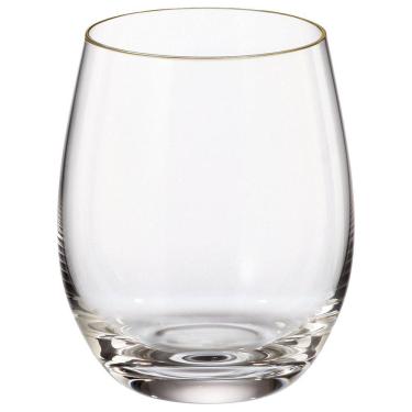 Imagem de Jogo De 6 Copos Whisky Cristal 410ml Gold Rim Mergus Bohemia
