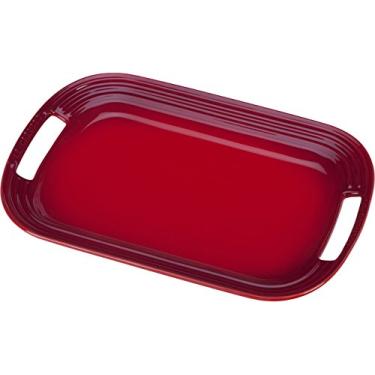Imagem de Le Creuset Travessa de servir oval de grés de 35,56 cm, cereja (vermelho cereja)