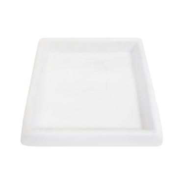 Imagem de Prato Base Quadrado Vaso De Planta Polietileno 22 Cm Branco