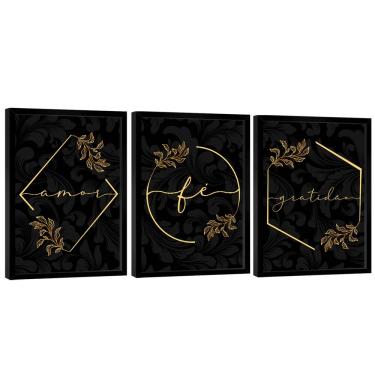 Imagem de Quadro Decorativo Trio Gratidão, Fé e Amor