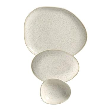 Imagem de Jogo de Pratos Oval 18 Peças Orgânico Vanilla Porto Brasil