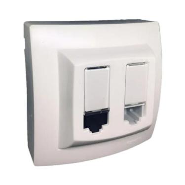 Imagem de Tomada de Rede RJ45 + Telefone RJ11 Cat5 Pial Legrand