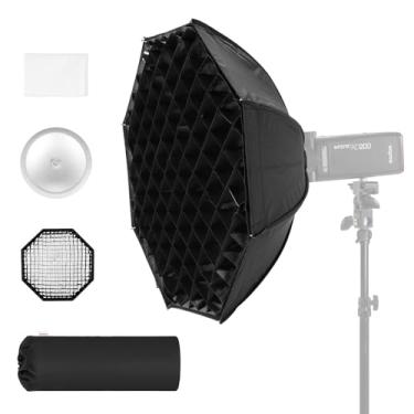 Imagem de Godox AD-S7 Guarda-chuva Softbox liberação rápida 48 cm/18,9 polegadas caixa macia com difusor de grade bolsa de transporte para GODOX AD200 AD200Pro AD200Pro II AD360II flash estroboscópico.