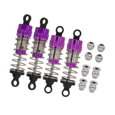Imagem de JWQFBC Kit de Amortecedor de óleo Metálico Dianteiro Traseiro Atualizado Substituição 66/72 Mm para 14210 14209 1/14 RC Carro Resistente Alto, Roxo