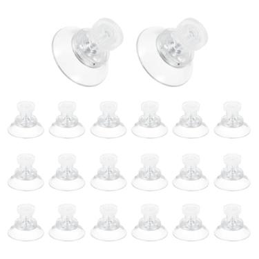 Imagem de PATIKIL Ventosas com M4 x 8 parafusos porca 1" (25 mm), 20 conjuntos de plástico PVC transparente forte adesivo ventosa suporte de sucção para janela, vidro, espelho, parede, porta, cozinha, banheiro