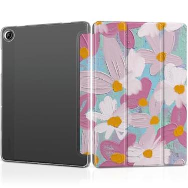 Imagem de MEEgoodo Capa para Samsung Galaxy Tab A9 Plus 27.9 cm 2023 (compatível com o modelo SM-X210/X216/X218), capas para tablet A9+ com textura de seda e capa traseira transparente para PC, arte botânica