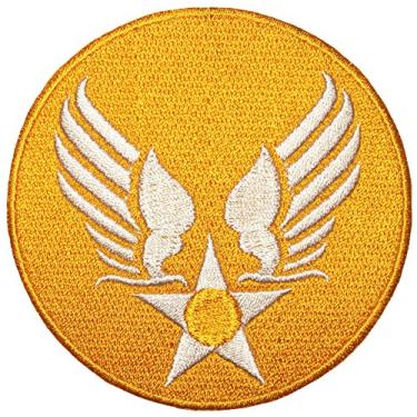 Imagem de Jaqueta militar do exército da Força Aérea dos EUA colete asa estrela costurar ferro no logotipo emblema emblema bordado emblema traje emblema - amarelo (US-AIR-Force-Wing-YLLW)