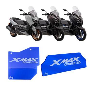 Imagem de Kit Protetor Motor E Divisória Grande Acrílico Xmax 250 - Jaspe Ateliê