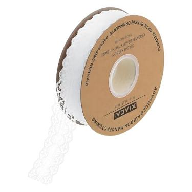 Imagem de Fita de acabamento de renda de algodão, 3,9 cm x 50 m, borda floral vintage, creme, para artesanato DIY e decoração de casamento