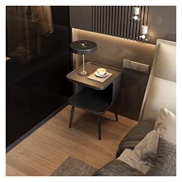 Imagem de Mesa de cabeceira sofá mesa lateral mesa de centro sala de estar mesa pequena doméstica simples quarto mesa de cabeceira mesa de cabeceira (cor: latão, tamanho: 35 x 40 x 50 cm)
