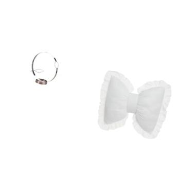 Imagem de Fenteer Organizador Elegante de Porta-vinhos de Metal com Almofada de Laço Fofo, Decoração Moderna para Casa, para Exposição Confortável de Cabeceira E Cadeir