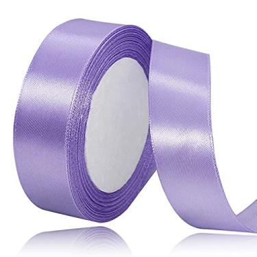 Imagem de Light Purple Satin Ribbon 1 Inches x 25 Yards, Solid Color Fabric Ribbon for Gift Wrapping, Crafts, Hair Bows Making, Wreath, Wedding Party Decoration and Sewing Projects