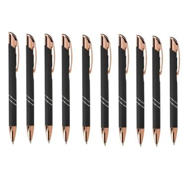 Imagem de Kit Com 10 Caneta Personalizada Metálica Elegância Para Seu Escritório (Preto)