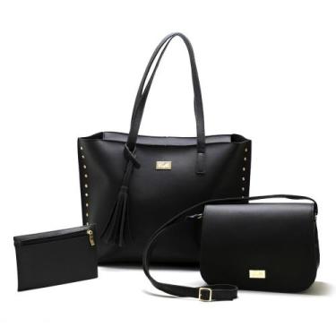 Imagem de Kit 3 Peças Bolsa Feminina Atacado Revenda Direto da Fábrica - calfer,