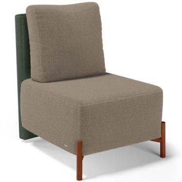 Imagem de Poltrona Decorativa Living Pés Madeira Hungria L02 material sintético 