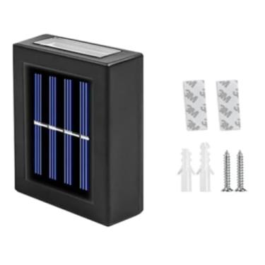 Imagem de Arandela Solar Led 2 Focos Luminária Parede Externa À Prova D 'Água Luz Branco Quente