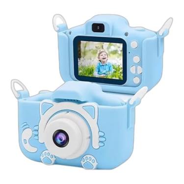 Imagem de Câmera Infantil, Portátil Digital, Pode Selfie com Cartão, gatinho para meninos cor azul