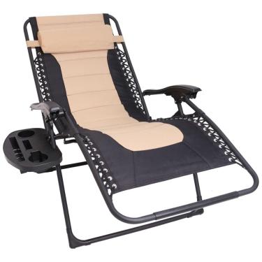 Imagem de Cadeira Reclinável Ajustável Gravidade Zero com Apoio de Cabeça e Porta Copos, BTEXPERT 5196, Preto