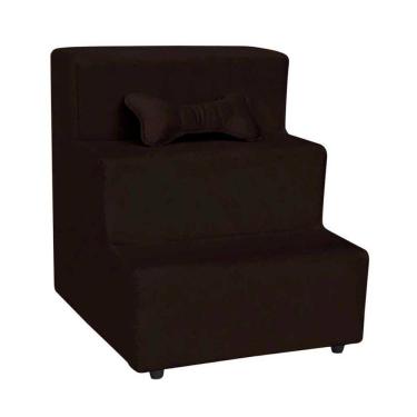 Imagem de Escada Pet Almofadada 3 Degraus Para Cães E Gatos Veludo Marrom