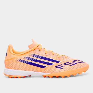 Imagem de Chuteira Society Adidas F50 League Unissex, Laranja, 44