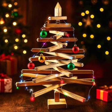 Imagem de Arvore de Natal em Madeira Articulada 60cm - Beto Moveis, VERNIZ