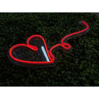 Imagem de Painel Neon LED Coração Apaixonado  Decoração Romântica e Moderna - Co