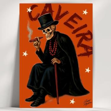 Imagem de Coleção de 62 quadros decorativos Giz - Umbanda e Candomblé - Decoração Orixá - Afro Brasileira - Escolha o seu Orixá! (Clássico, Caveira, 28x20cm)