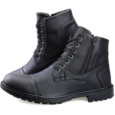 Imagem de Bota Coturno Masculino Com Ziper Moda Casual Style Leve E Confortável (Preto, Padrão, BR, Adulto, Numérico, 42)