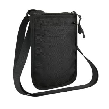 Imagem de Bolsa dobrável para celular de viagem, bolsa transversal, porta-passaporte, bolsa tipo carteira de pescoço, mini bolsa carteiro para guardar itens essenciais de viagem, telefone, chaves de passaporte