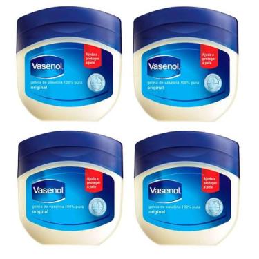 Imagem de Kit 4 Geléia De Vaselina Vasenol 100% Pura 100g - Vasenol