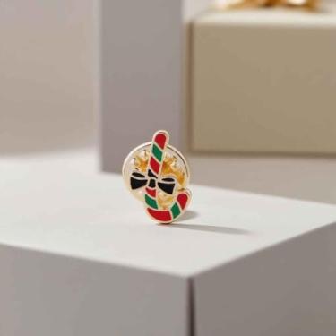 Imagem de Broche de Natal, guirlanda de Natal, meia doce, broches, joias para festas de fim de ano, presentes para mulheres, One Size, Metal, Sem Pedra Preciosa