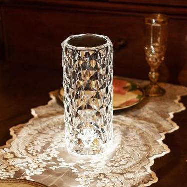 Imagem de Luminária de mesa acrílica, luminária de mesa regulável, luz de leitura de 3 modos, luz noturna para quarto, em forma de rosa