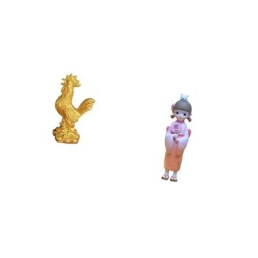 Imagem de Fenteer Estatueta de Galinha Feng Shui Decoração para Casa Estátua de Escultura de Estátua de Resina Estatueta Asiática Kabuki Boneca Japonesa de Qu
