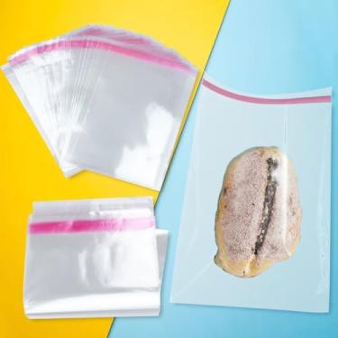 Imagem de Saco de plástico para armazenamento de 100 peças, embalagem de presente de plástico de 20 x 30 cm, repetível, adequada para revistas, roupas, envelopes, festas