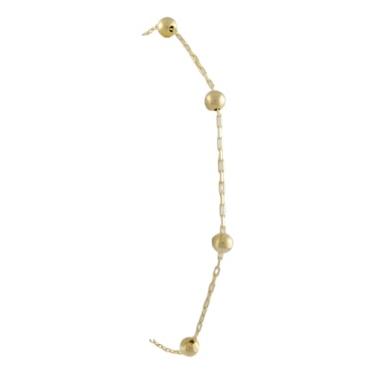 Imagem de Pulseira Feminina Bolinhas 18 Cm 3.0 Ouro 18k Certificado
