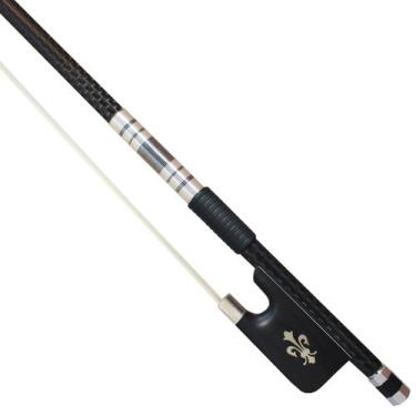 Imagem de Arco Violoncelo Fibra Carbono Flor Lis Dourada 4/4 - Orquezz