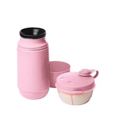 Imagem de Sanremo - Conjunto de Garrafa Térmica de 250 ml e Pote Plástico com Divisória para Leite em Pó de 280ml, Linha Termic