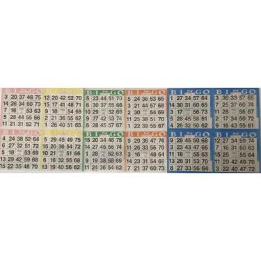 Imagem de Cartões de jogo de papel de bingo SmallToys 4 cartões, 5 folhas, 125 l