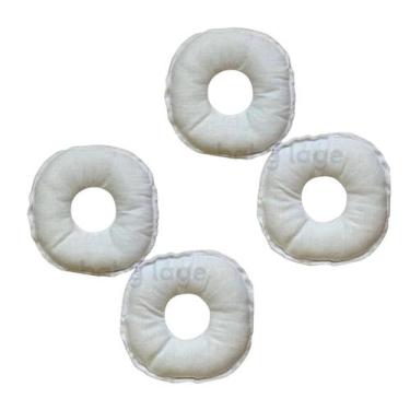 Imagem de Kit 2 Pares Rosquinhas para seios amamentação Lavável branca 4 uni - B