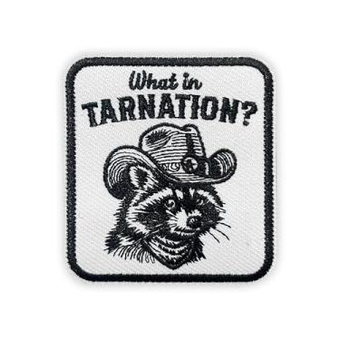 Imagem de MEIYSTICK What In Tarnation Cowboy, Guaxinim, adesivos bordados para mochilas, chapéus, colete para cães, tamanho 7,6 cm, aplique tático para roupas, remendos bordados atrevidos para meninos e meninas