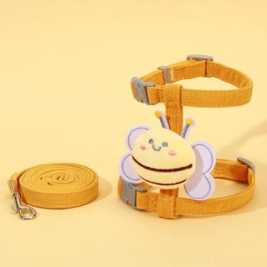 Imagem de YBEATY Conjunto de arnês e coleira para gatos, à prova de fuga, ajustável, peitoral e trela confortável, macia, fácil de usar para gatos, filhotes, coelhinhos, caminhando e viajando