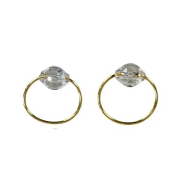 Imagem de Anel Argola Para Guardanapos Decorativos, Kit com 2, 4 ou 10 Peças, Dourado ou Prata, com Pérolas ou Pedra Cristalina, 4 x 3 cm e 4,5 x 4,5 cm (Cristalino (Dourado), 2 Anéis)