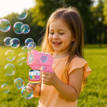 Imagem de Máquina de Bolhas de Sabão Automática Infantil, 50ml, Cor Rosa