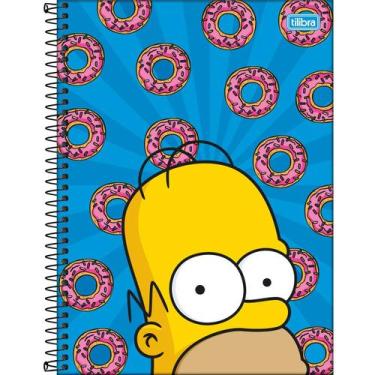 Imagem de Caderno Espiral Capa Dura Universitário 10 Matérias Simpsons 160 Folha