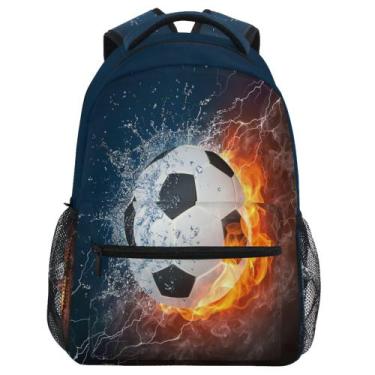Imagem de Mochila Wamika Football Ice Fire para crianças da escola de mais de 36