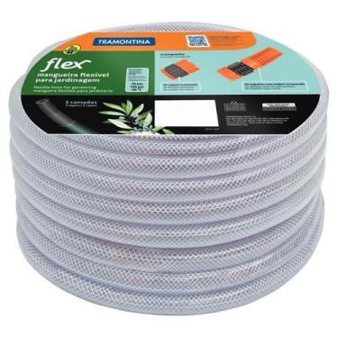 Imagem de Mangueira Flex Tramontina em PVC Transparente 3 Camadas 20m com Engate