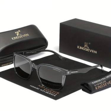 Imagem de Óculos de Sol Quadrado TR90 Polarizado Hastes de Fibra de Carbono - Ki