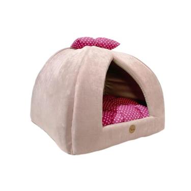 Imagem de Cama Pet Para Gato Ou Cachorro Pequeno Almofada Removivel Dupla Face Fundo Impermeavel Tamanho M E G(Rose,M)