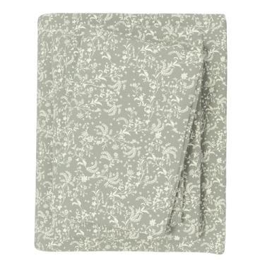 Imagem de Great Bay Home Jogo de cama casal de flanela - 100% algodão turco, escovado, floral de inverno - ultramacio, aconchegante, conjunto de cama de 4 peças (ICY Bloom)